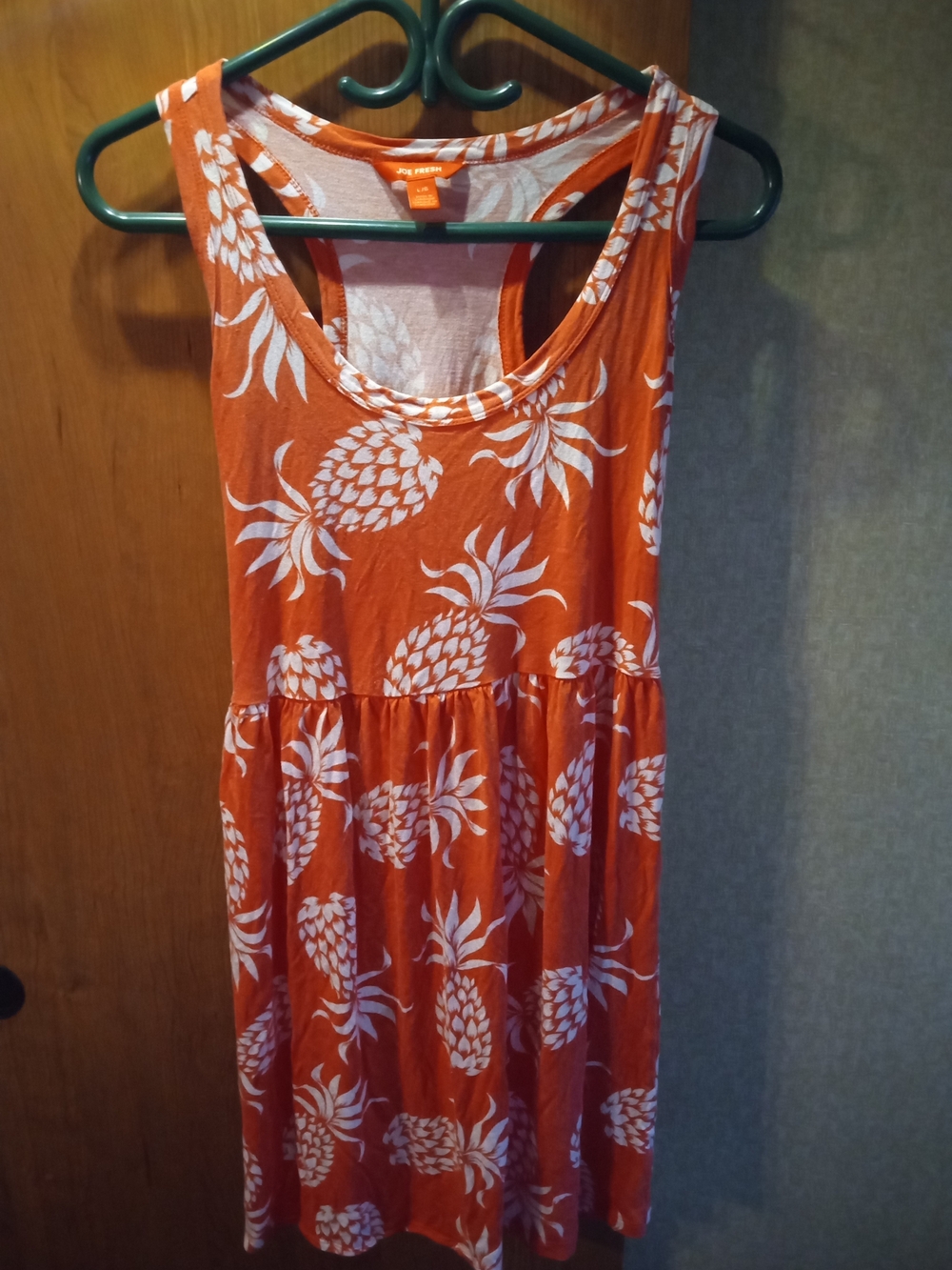Joe Fresh Orange and White Pineapple Tank Dress